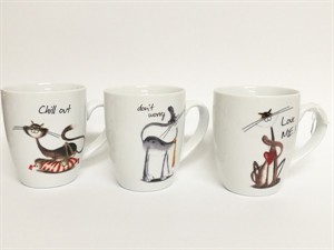 Juego 3 tazas "Whispi" 0,25l. porcelana