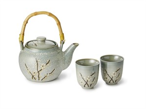 Juego Porcelana "Pua" Tetera y 2 tazas porcelana