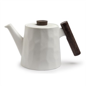 Tetera "Blanca" 1,2l. porcelana blanca c/asa madera