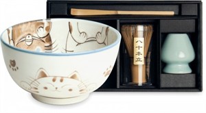 Juego Matcha "Aoi Neko" 4 pzas. en caja regalo