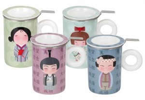 Tisanera "Hitobito" 0,3l. Fine Bone China VERDE
