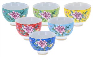 Set 6 tazas "Yazhen" porcelana Gonfu pintura Ling 0,08l.